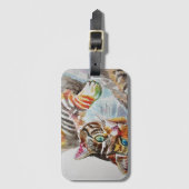 Tabby Cat cats pet art Waterverf Dames Wallet Bagagelabel (Voorkant (verticaal))