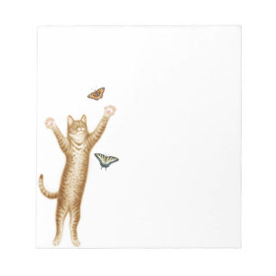 Tabby Cat Chasing Butterflies-laptop Notitieblok