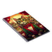 Tabby Cat Christmas Choir Notitieboek (Rechterzijde)