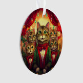 Tabby Cat Christmas Choir Ornament (voorkant)