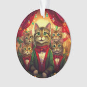 Tabby Cat Christmas Choir Ornament (voorkant)