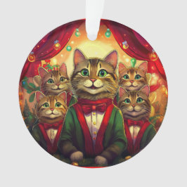 Tabby Cat Christmas Choir Ornament