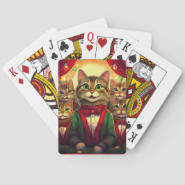 Tabby Cat Christmas Choir Pokerkaarten