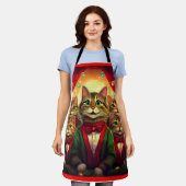 Tabby Cat Christmas Choir Schort (Gedragen)