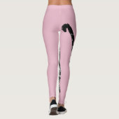 Tabby Cat Cool Animal Black & Baby Roze Leggings (Achterkant)