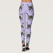 Tabby Cat Cool Animal Black en Puple Leggings (Achterkant)