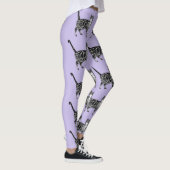 Tabby Cat Cool Animal Black en Puple Leggings (Rechts)