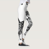 Tabby Cat Cool Animal Black & White Leggings (Rechts)