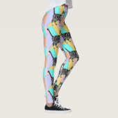 Tabby Cat Cool Animal Pastel Harelquin Leggings (Rechts)