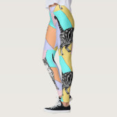 Tabby Cat Cool Animal Pastel Harlequin Leggings (Links)
