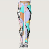 Tabby Cat Cool Animal Pastel Harlequin Leggings (Voorkant)