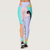 Tabby Cat Cool Animal Pestel Harlequin Leggings (Achterkant)