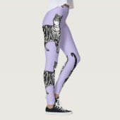 Tabby Cat Cool Animal Zwart en Puple Leggings (Rechts)