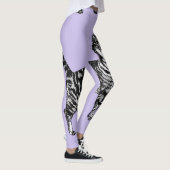 Tabby Cat Cool Animal Zwart en Puple Leggings (Rechts)