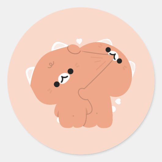Tabby Cat Couple Ronde Sticker (Voorkant)