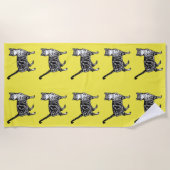 Tabby Cat Cute  Geel Kinder Katten Waterverf Strandlaken (Voorkant)