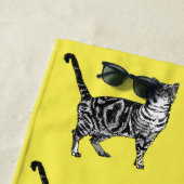 Tabby Cat Cute  Geel Kinder Katten Waterverf Strandlaken (In situ)