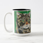 Tabby Cat, Cute Kat Mok Two Toned Green Brown (Links)