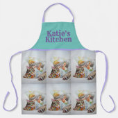 Tabby Cat Cute Waterverf Cats pet Animal Apron Schort (Voorkant)