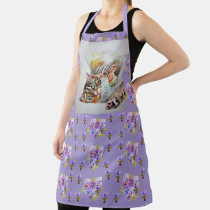 Tabby Cat Cute Waterverf Cats pet Animal Apron Schort