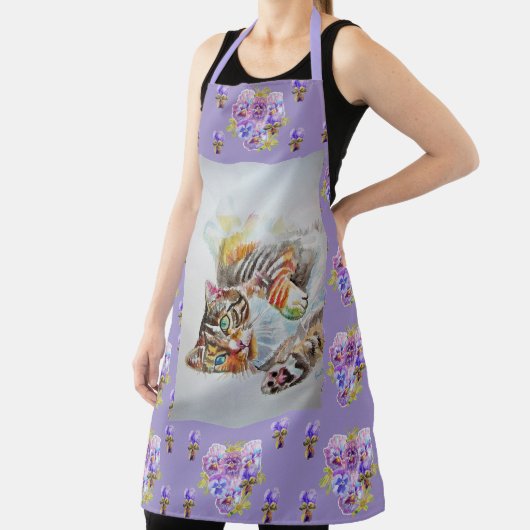 Tabby Cat Cute Waterverf Cats pet Animal Schort (Insitu)