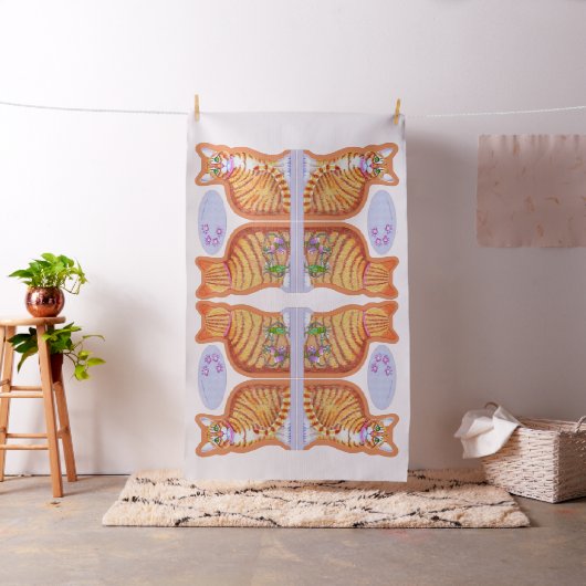 Tabby Cat Dancing Mice Pillow Mirror Afbeeldingen Stof (Voorbeeld)