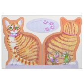 Tabby Cat Dancing Mice Pillow Mirror Afbeeldingen Stof (Fat Quarter)