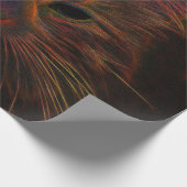 Tabby Cat Design Oranje Copper Black Photo Art Cadeaupapier (Hoek)