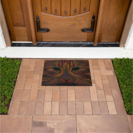 Tabby Cat Design Oranje Copper Black Photo Art Deurmat