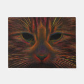 Tabby Cat Design Oranje Copper Black Photo Art Deurmat (Voorkant)