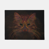 Tabby Cat Design Oranje Copper Black Photo Art Deurmat (Voorkant)