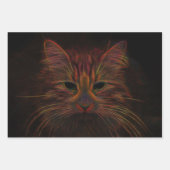 Tabby Cat Design Oranje Copper Black Photo Art Inpakpapier Vel (Voorkant 3)