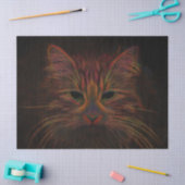 Tabby Cat Design Oranje Copper Black Photo Art Tissuepapier (Craft)