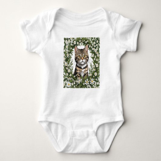 Tabby Cat en Massachusetts Mayflowers 1 Romper (Voorkant)