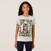 Tabby Cat en Massachusetts Mayflowers 2 T-shirt (Voorkant volledig)