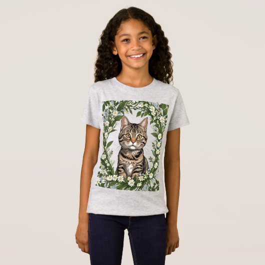 Tabby Cat en Massachusetts Mayflowers 2 T-shirt (Voorkant volledig)
