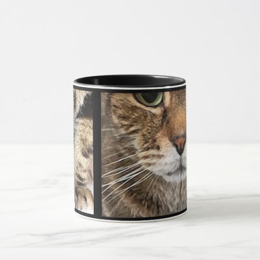Tabby Cat Face and Paws - Funny Feline Design Mok (Midden)