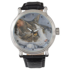 Tabby Cat Fine Art Horloge