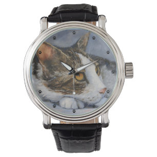Tabby Cat Fine Art Horloge