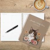Tabby Cat Floral Planner