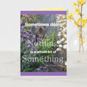 Tabby Cat & Flowers Schattigee Quote Katten Krijg  Kaart (Gele Bloem)