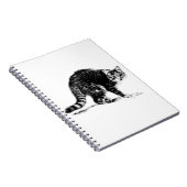 Tabby Cat Full-Body monochroom Notitieboek (Rechterzijde)