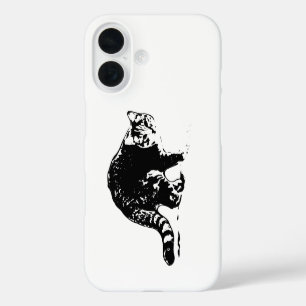 Tabby Cat Full-Body zwart-wit Hoesje