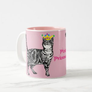 Tabby Cat Funny Pink Princess katten cadeau Mok