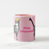 Tabby Cat Funny Pink Princess katten cadeau Mok (Center)