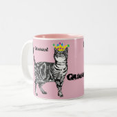 Tabby Cat Funny Queen cats Mok cadeau (Voorkant links)