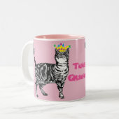 Tabby Cat Funny Teen Queen cats cadeau Mok (Voorkant links)
