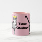 Tabby Cat Funny Teen Queen cats cadeau Mok (Center)