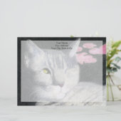 Tabby Cat Gepersonaliseerd Briefhoofd (Staand voorkant)