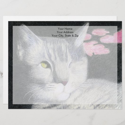 Tabby Cat Gepersonaliseerd Briefhoofd (Voorkant / Achterkant)